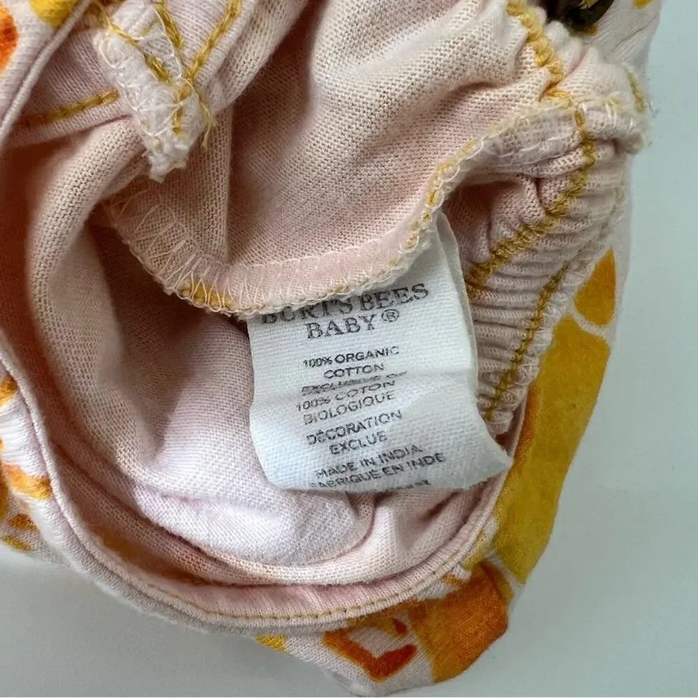 Burt’s Bees Baby yellow orange sun print sleeveless tank romper